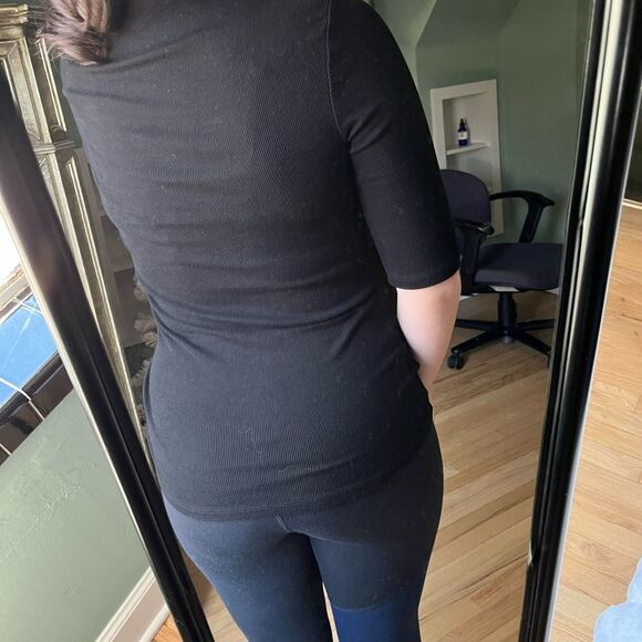 Michael Stars Ribbed Turtleneck Black OS - Picture 5 of 7